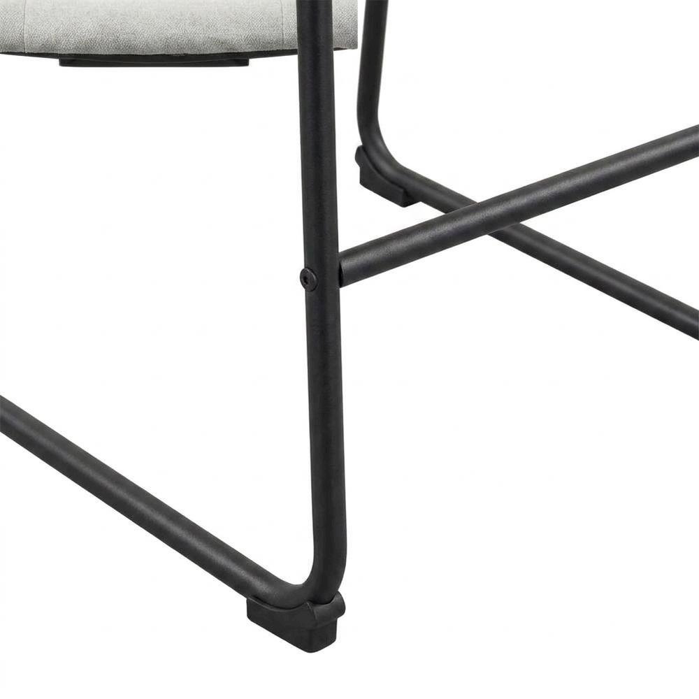 Grey upholstered dining chairs, set of 2, modern design, comfortable seating. Picture 4