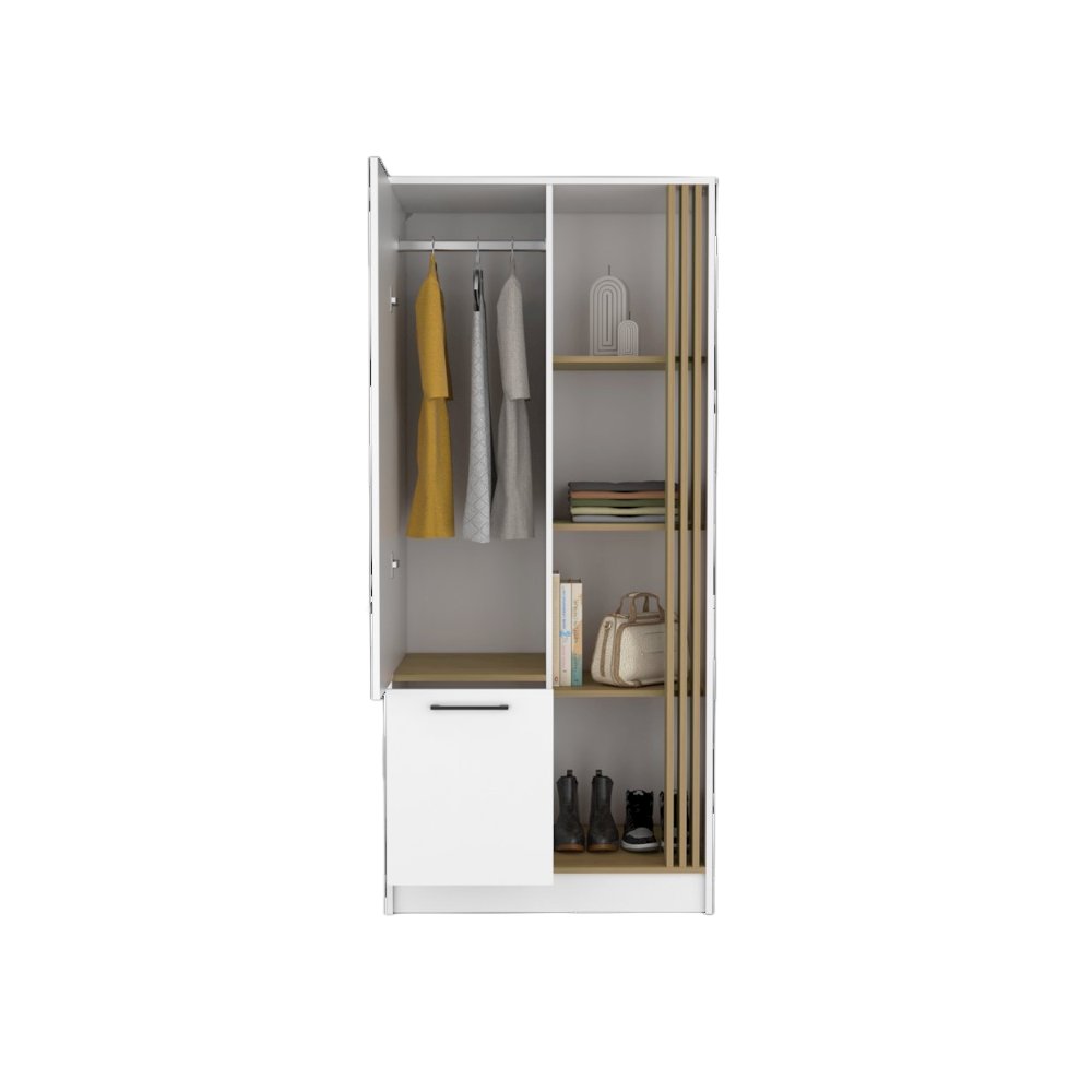 Delia Armoire, Badroom, White / Macadamia. Picture 3