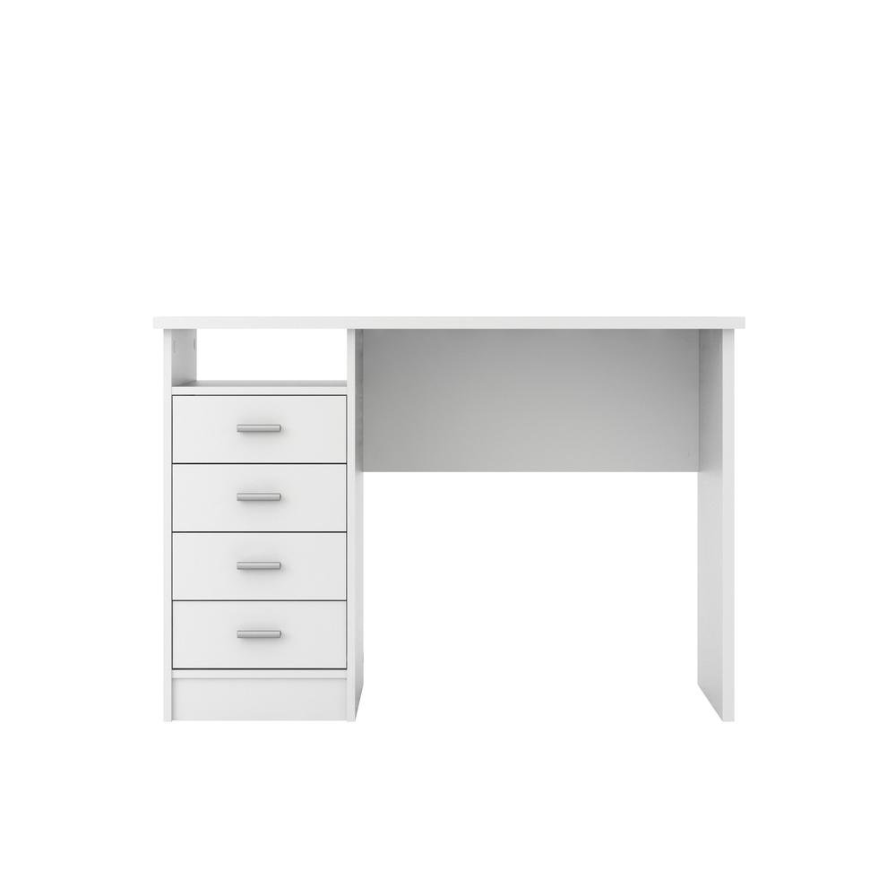 White Desk with 4 Drawers - Modern Office Desk for Storage and Productivity. Picture 3