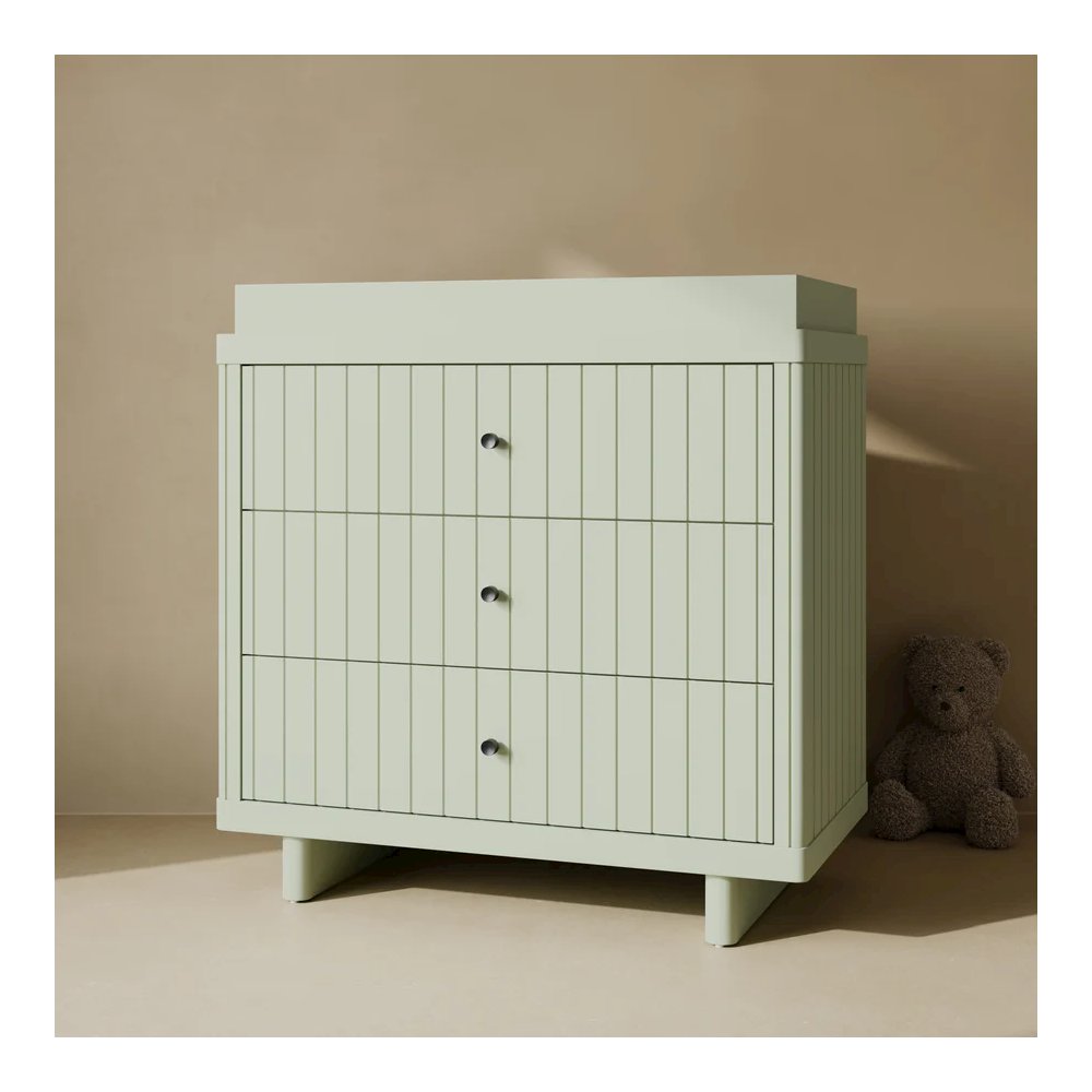 Kyoto 3 Drawer Chest with Topper - Sage. Picture 3