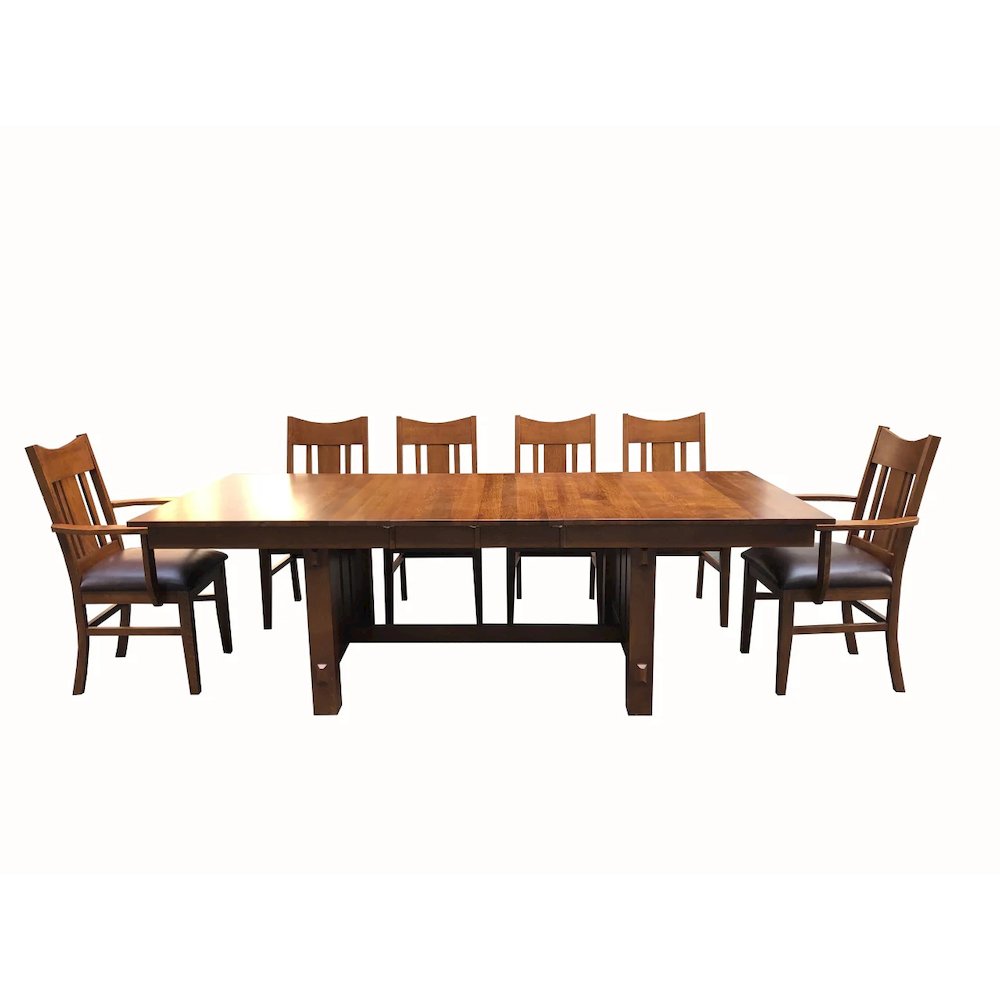 Mission Quarter Sawn Oak Dining Table - Michael's Cherry. Picture 3