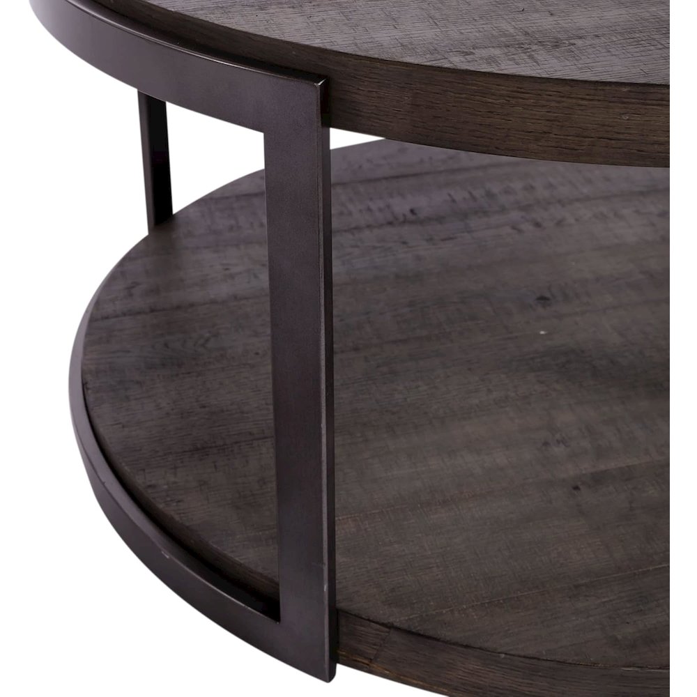 Modern View Round Cocktail Table in Gauntlet Gray. Picture 2