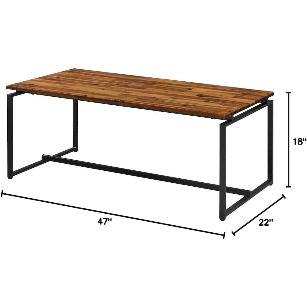 Jurgen 3Pc Pack Coffee & End Set Oak & Black. Picture 2