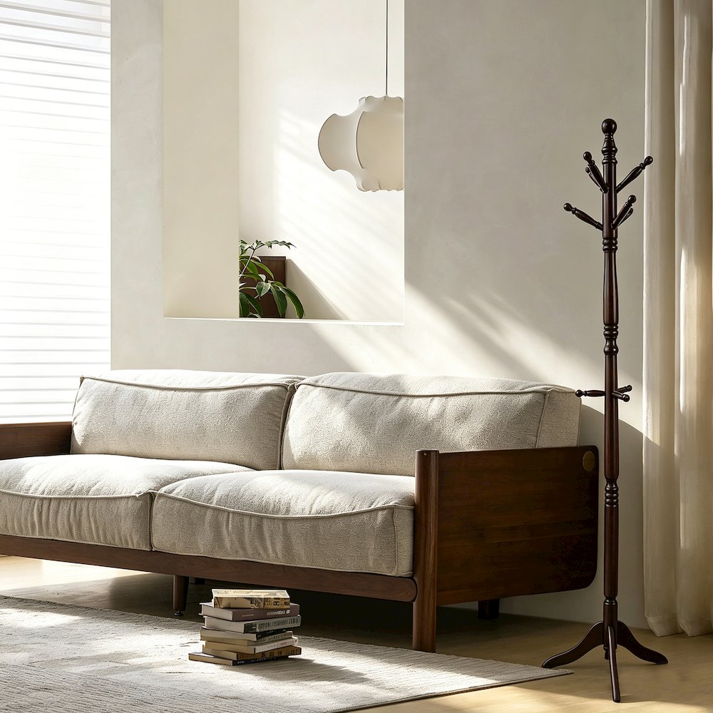 71.5" in Espresso Wood Swivel Coat Rack. Picture 3
