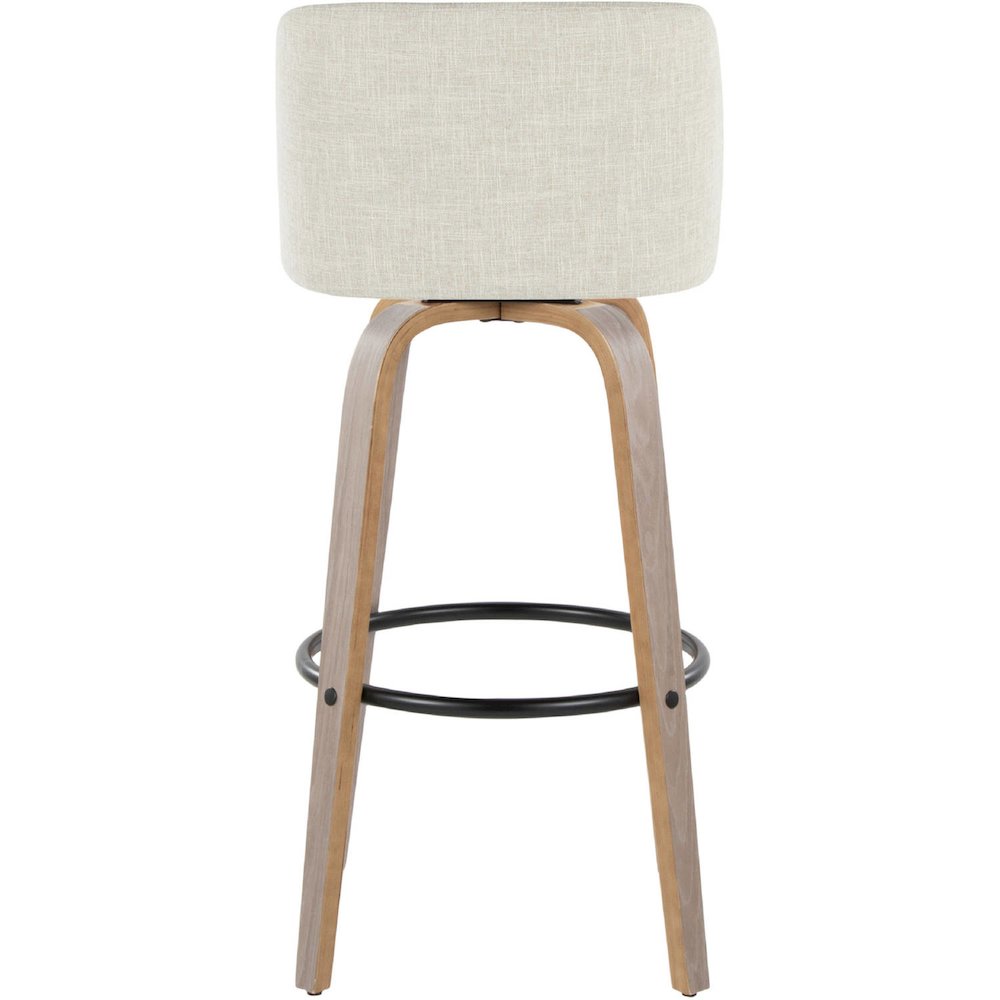 Black Toriano 30" Fixed-Height Barstool - Set of 2. Picture 4