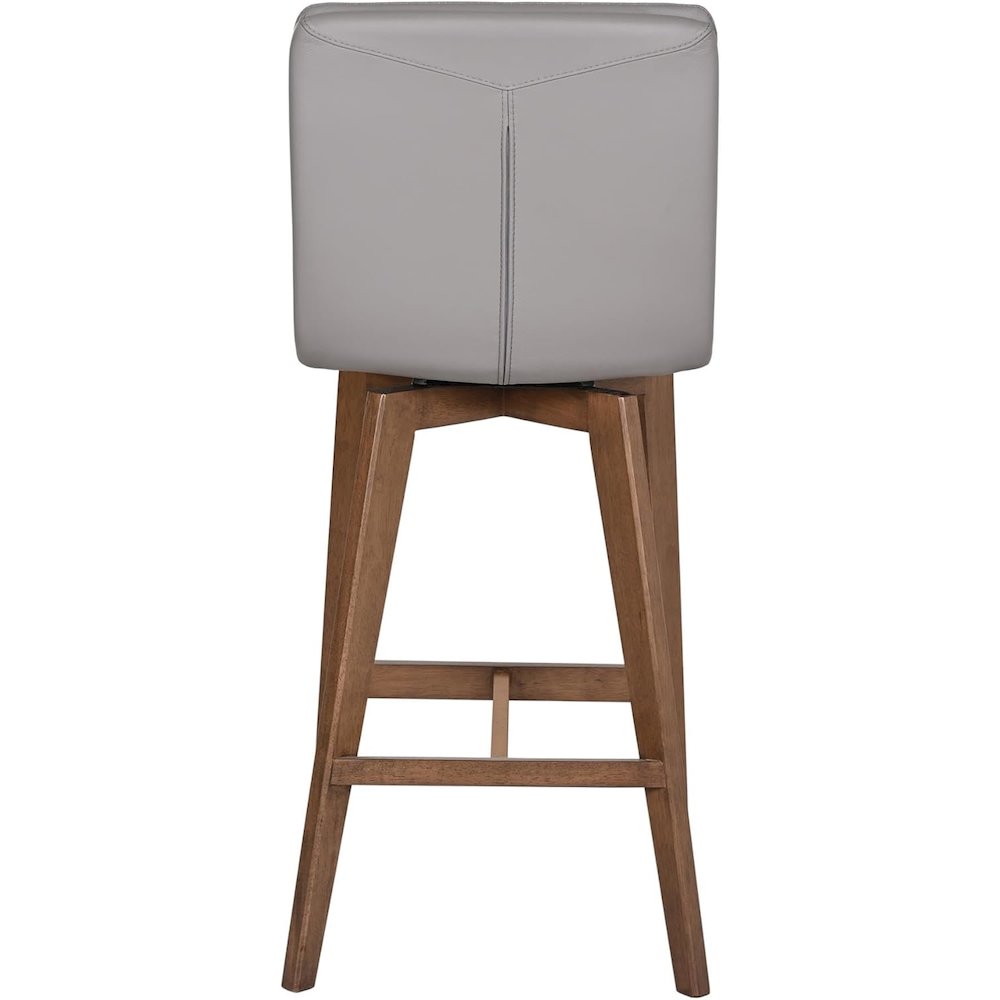 Castor Genuine Leather Bar Chair, Gray. Picture 2