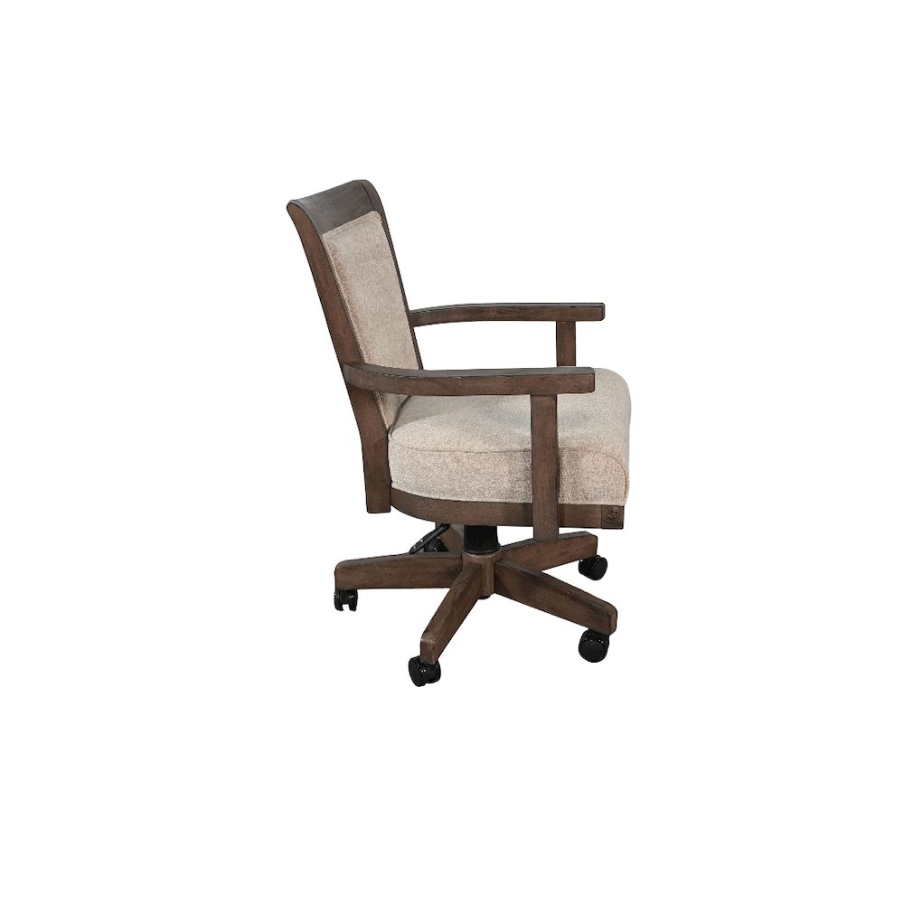 Game Chair with Casters, Beige Fabric. Picture 2
