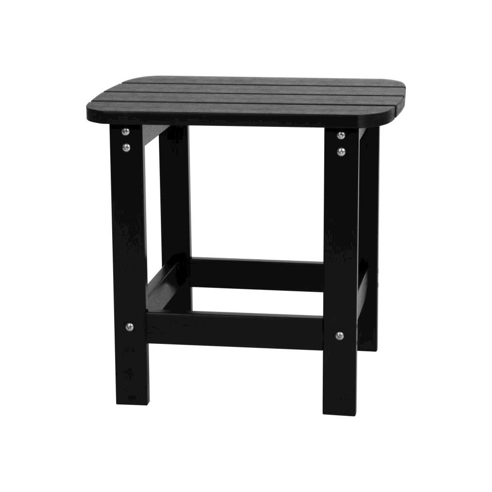 All-Weather Poly Resin Wood Adirondack Side Table in Black. Picture 1