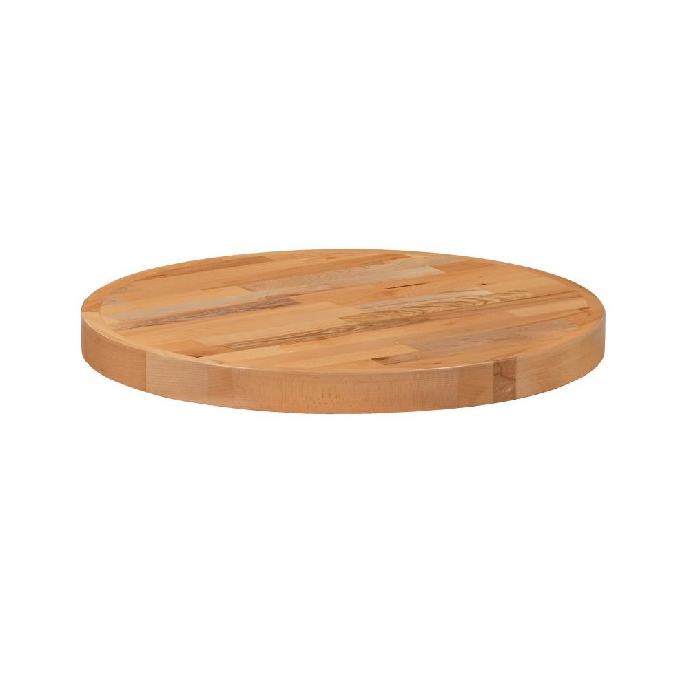 24" Round Butcher Block Style Table Top. Picture 1