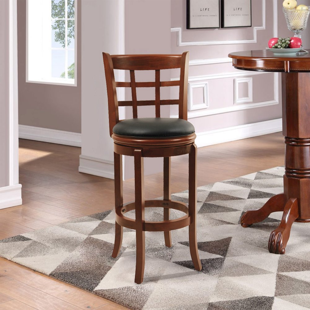 Kyoto Swivel Bar Stool - Cherry. Picture 8