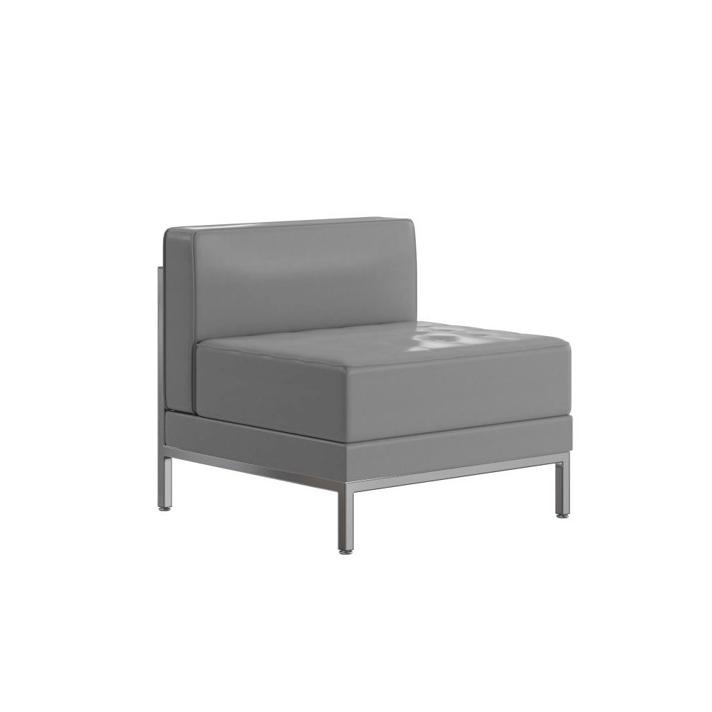 Hercules Imagination Series Contemporary Gray Leathersoft Middle Chair. Picture 1