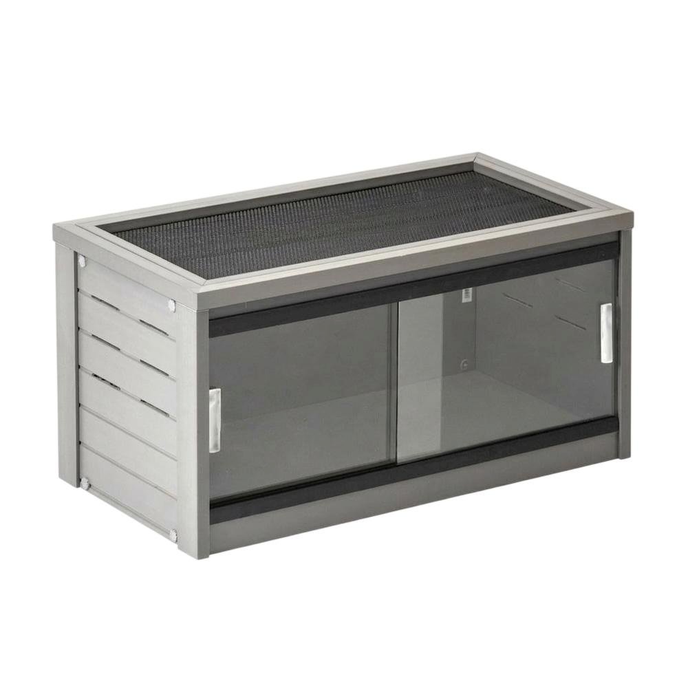 Grey reptile lounge bed with padded interior and durable design. Picture 1