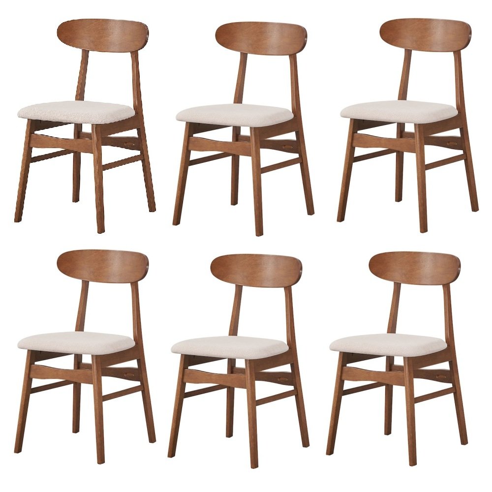 Morocco Wood Dining Chairs (Set of 6), Natural. Picture 1