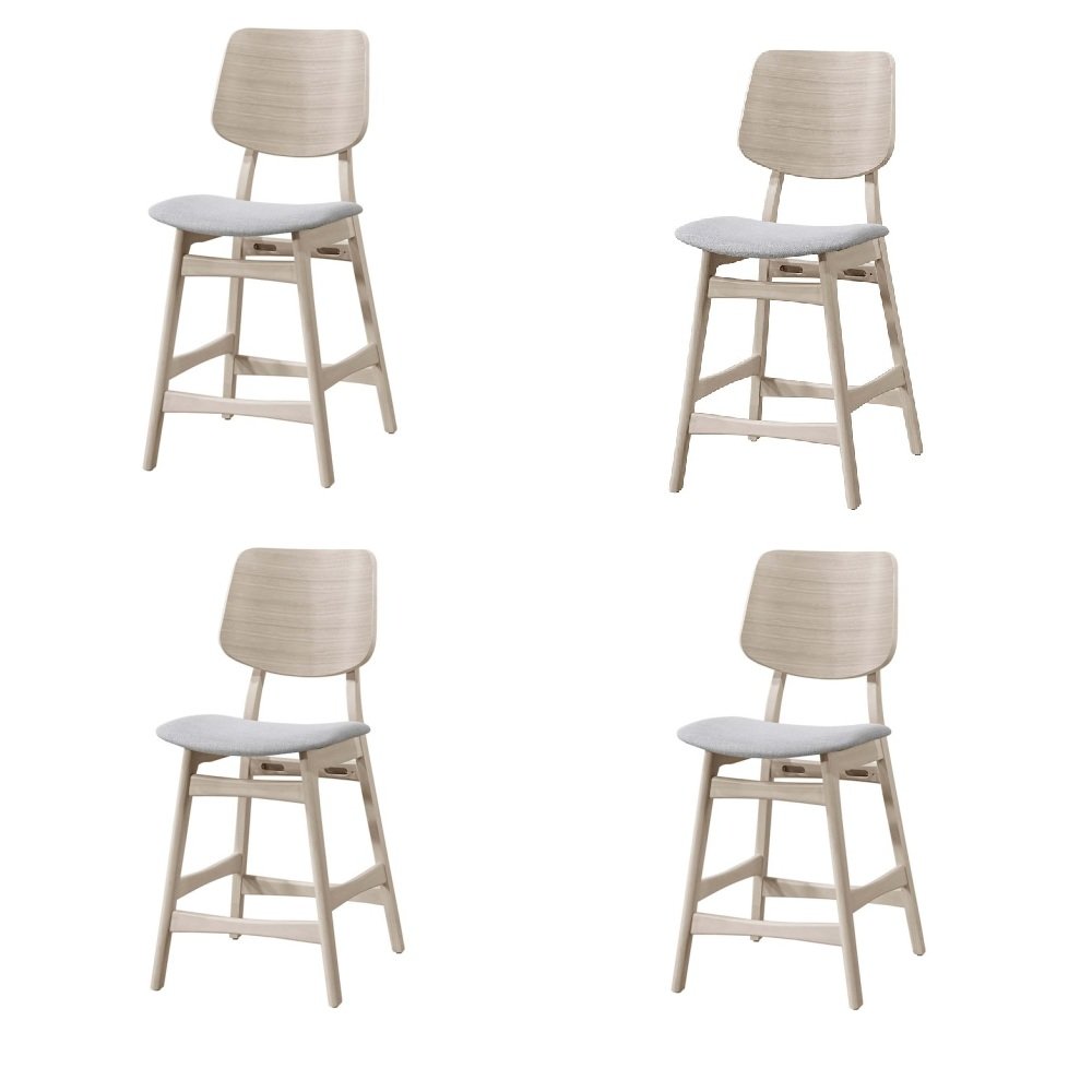 Oscar Wood Counter Chair in White Ash/Gray (Set of 4). Picture 1