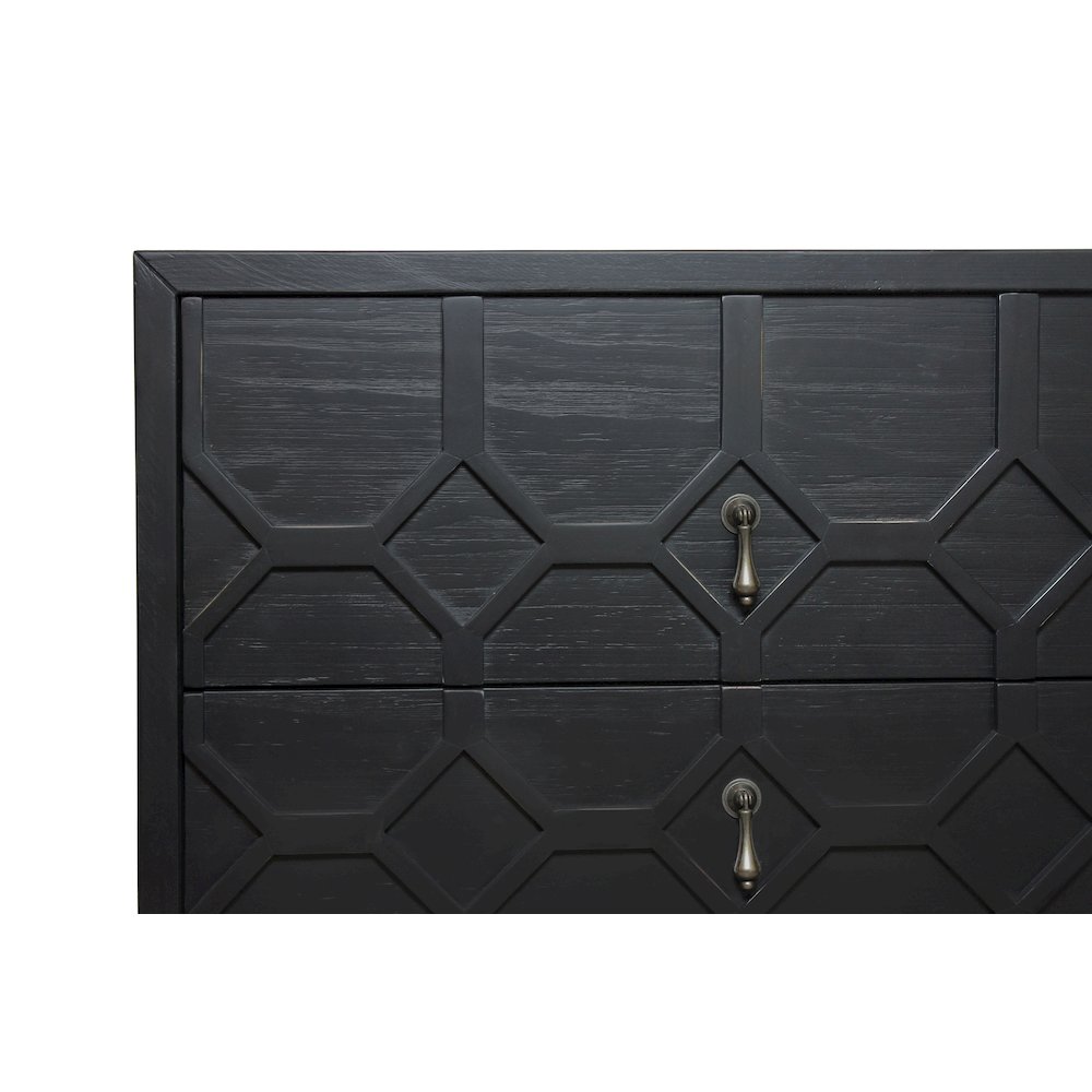 Samara 2-Drawer Small Nightstand - Black. Picture 6
