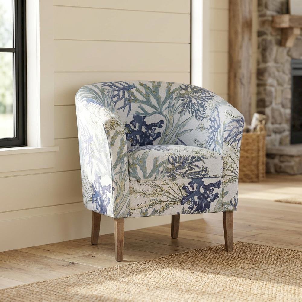 Oceanside Armchair with Fabric Upholstery and Wooden Frame for Stylish Comfort. Picture 2