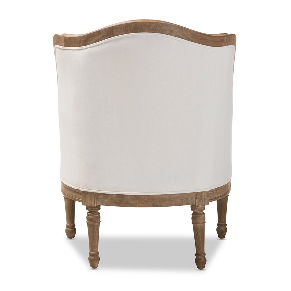 Baxton Studio Charlemagne Traditional French Accent Chair-Oak. Picture 3