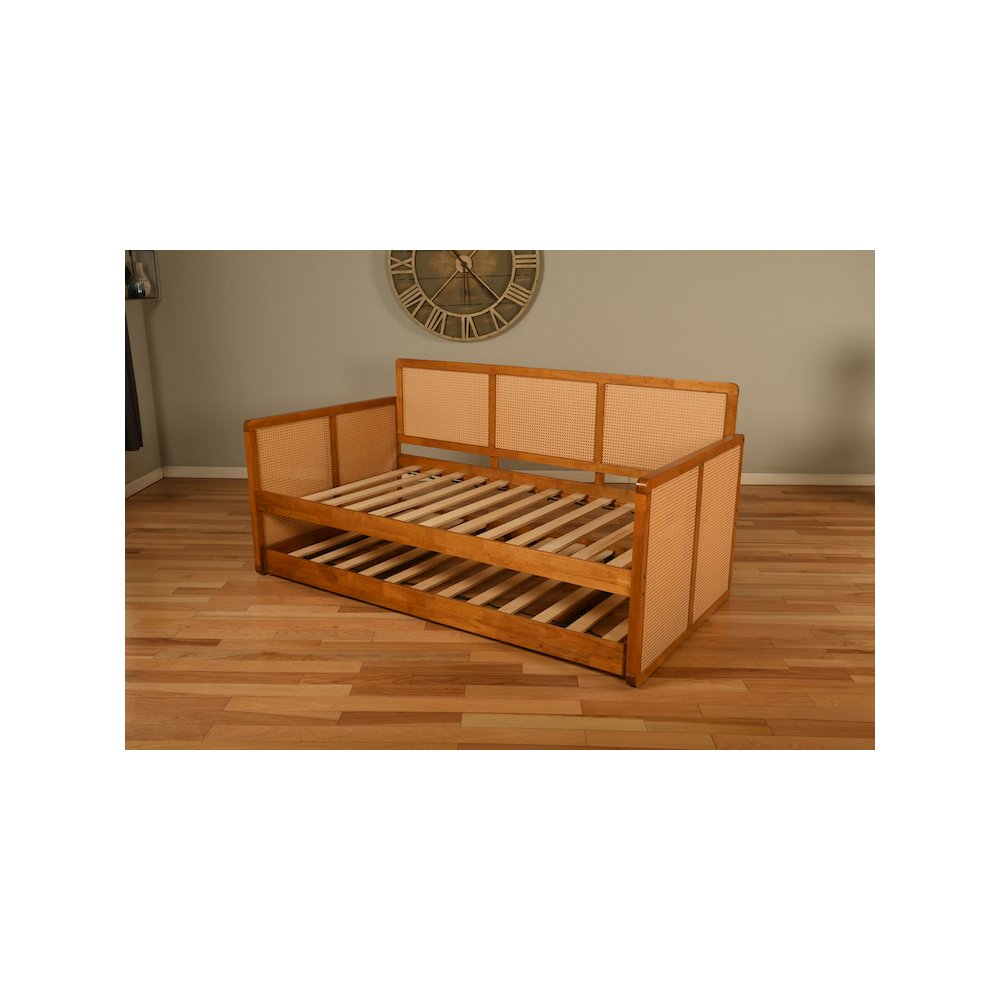 Abaco Daybed-Pop Up-Honey Finish-Taxi Seaport Mattresses. Picture 5