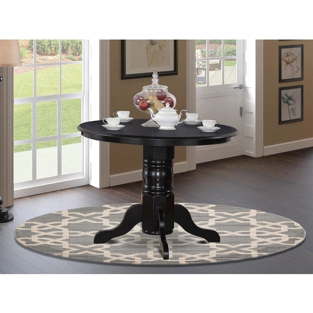 Shelton  Round    Kitchen  Table  42"  Diameter  In  Black  Finish. Picture 2