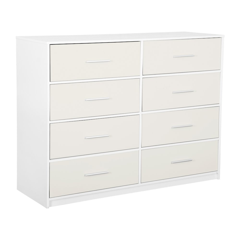 8-Drawer Dresser with Large Fabric Drawers, White. Picture 1