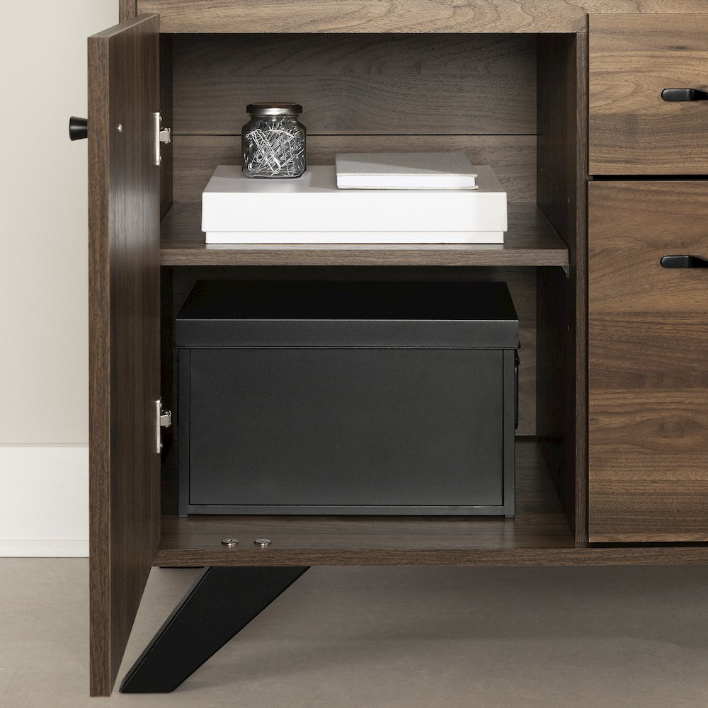 Flam Multi-Function Secretary Desk, Natural Walnut. Picture 3