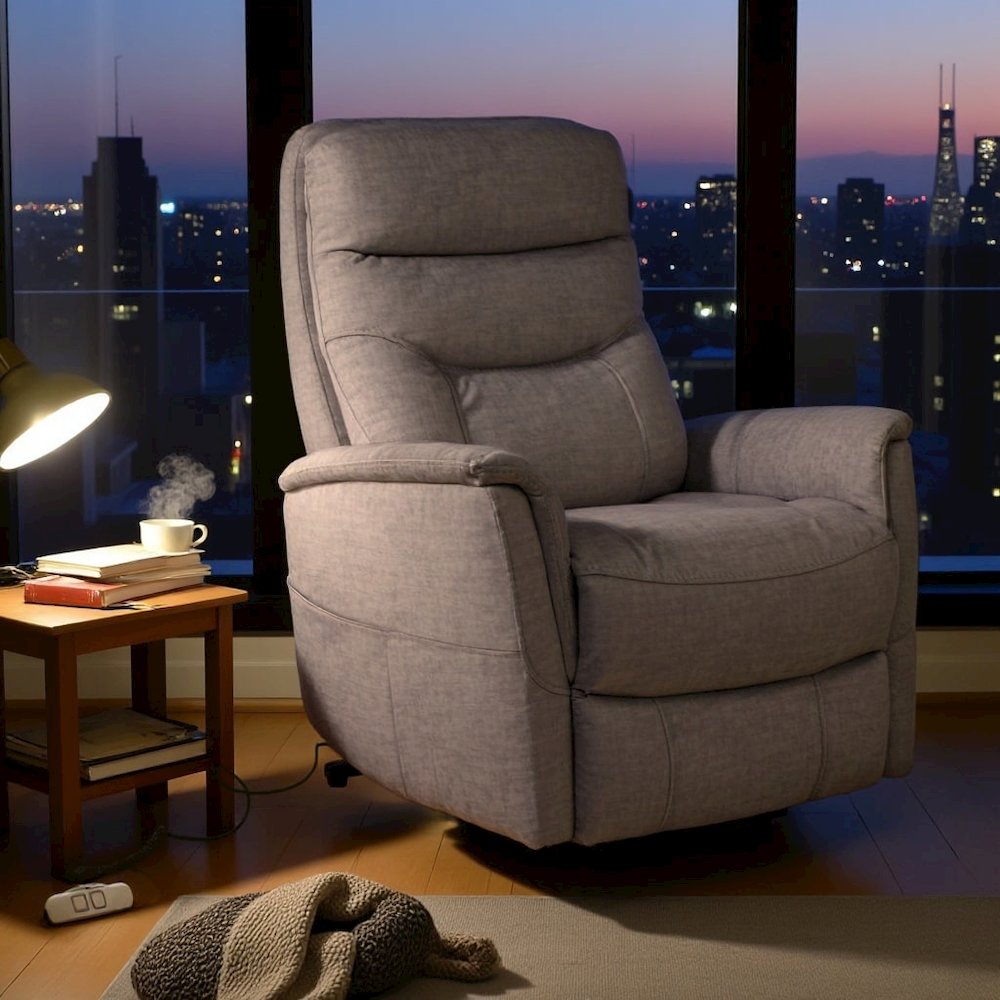 Capri Silver Recliner Nursery Glider – Power Lift Recliner with Headrest. Picture 4