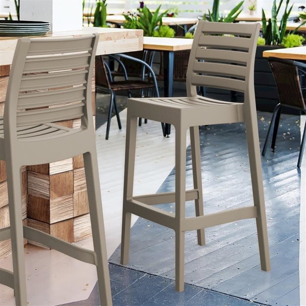 Ares Resin Bar Stool Taupe (Set of 2). Picture 4