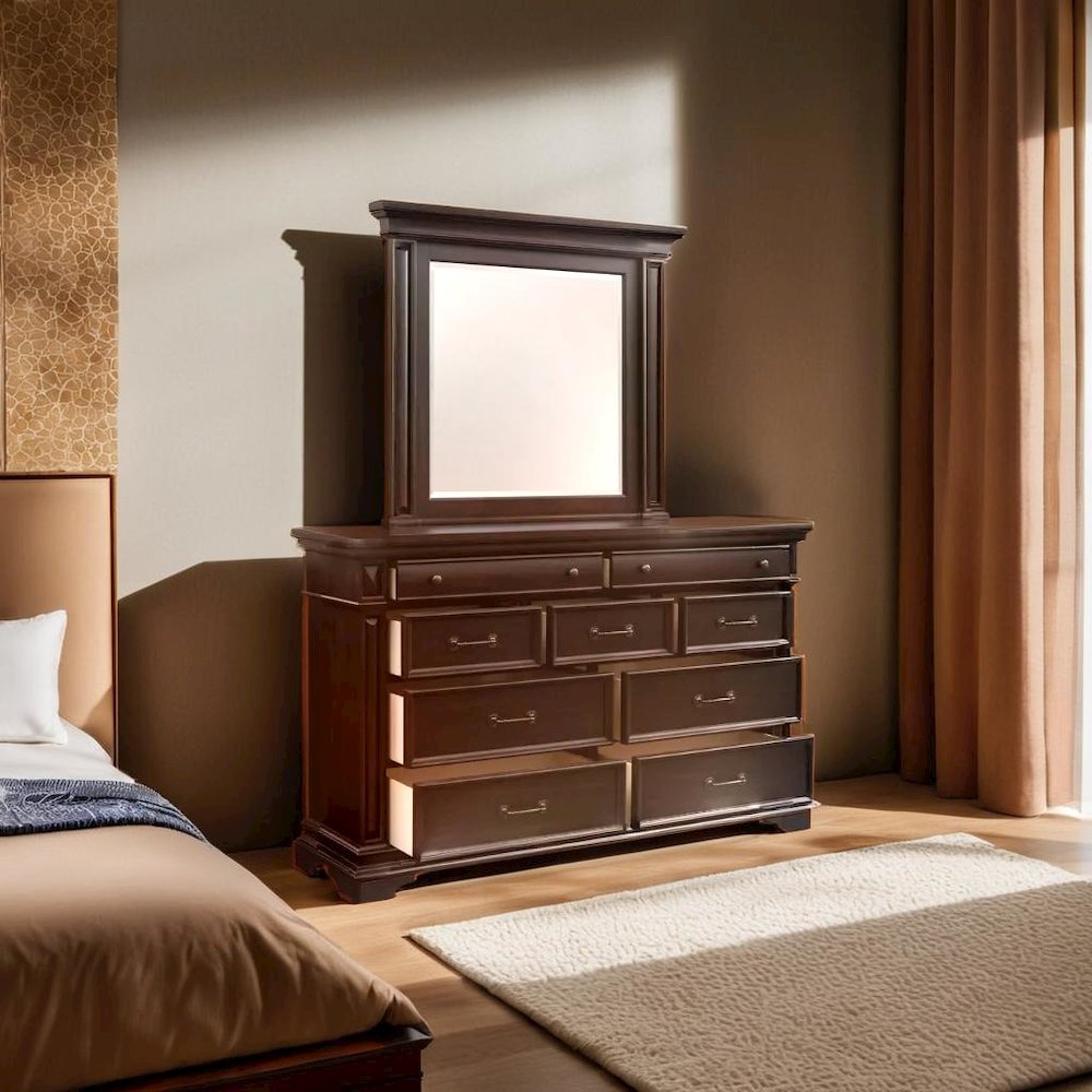 Elegant Framed Brown Mirror for Wall Decor in Contemporary Spaces. Picture 5