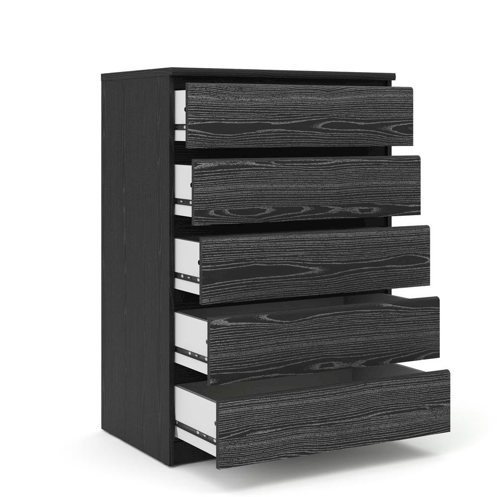 Black Storage Cabinet - 5 Drawer Organizer with Sleek and Modern Design. Picture 3