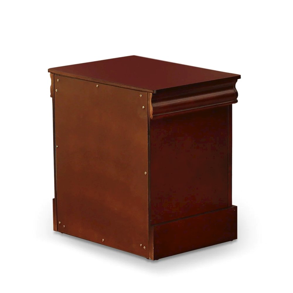 East West Furniture 1-Piece mid century Wooden Night Stand with 2 Wood Drawers for Bedroom – Walnut Finish. Picture 4