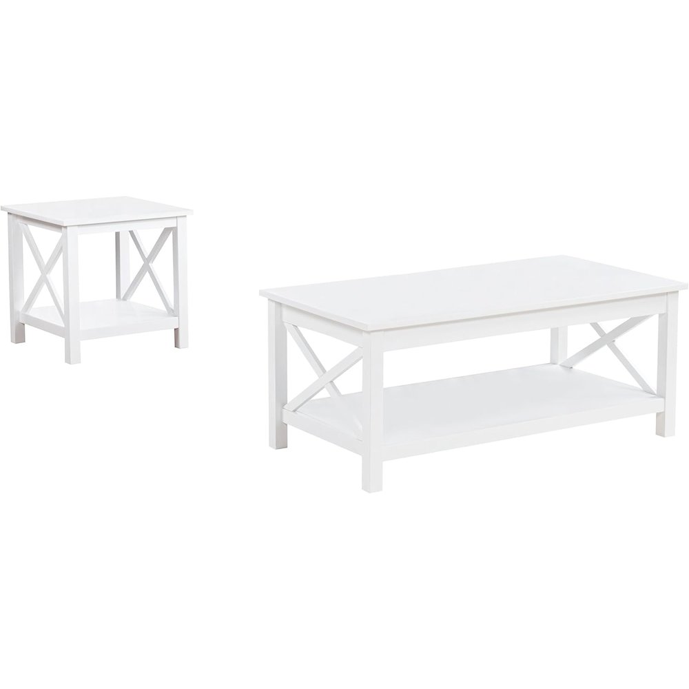 Skyview 2-piece Rectangular Lift Top Coffee Table Set White. Picture 1