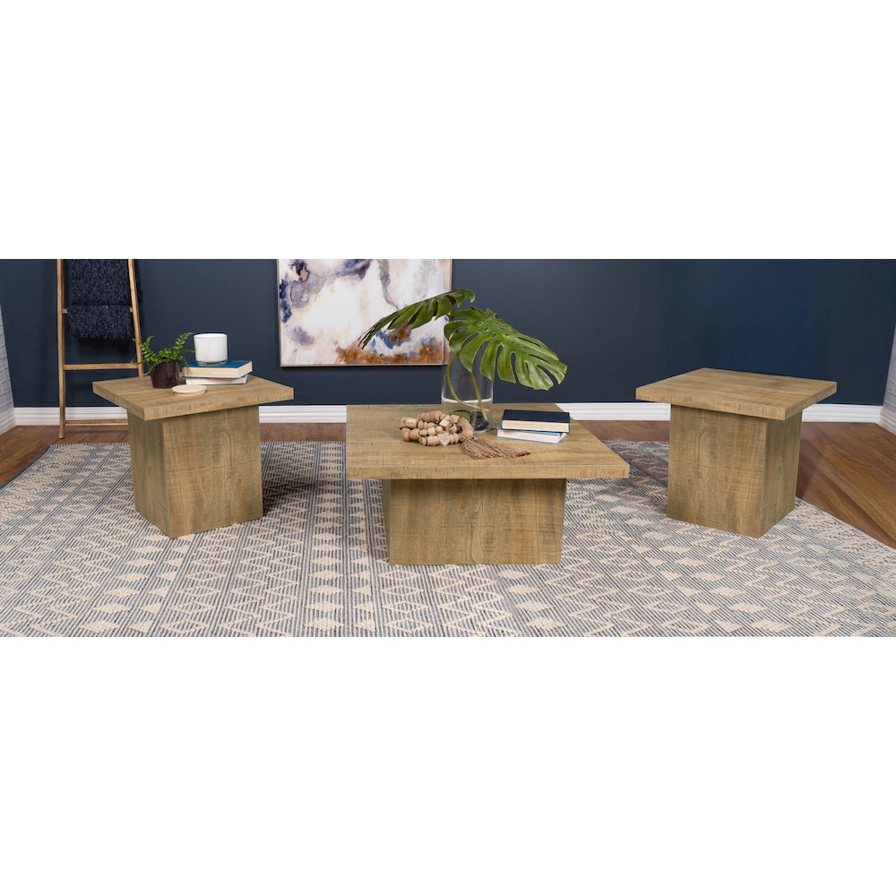 Devar 3-piece Square Coffee and End Table Set Mango. Picture 2