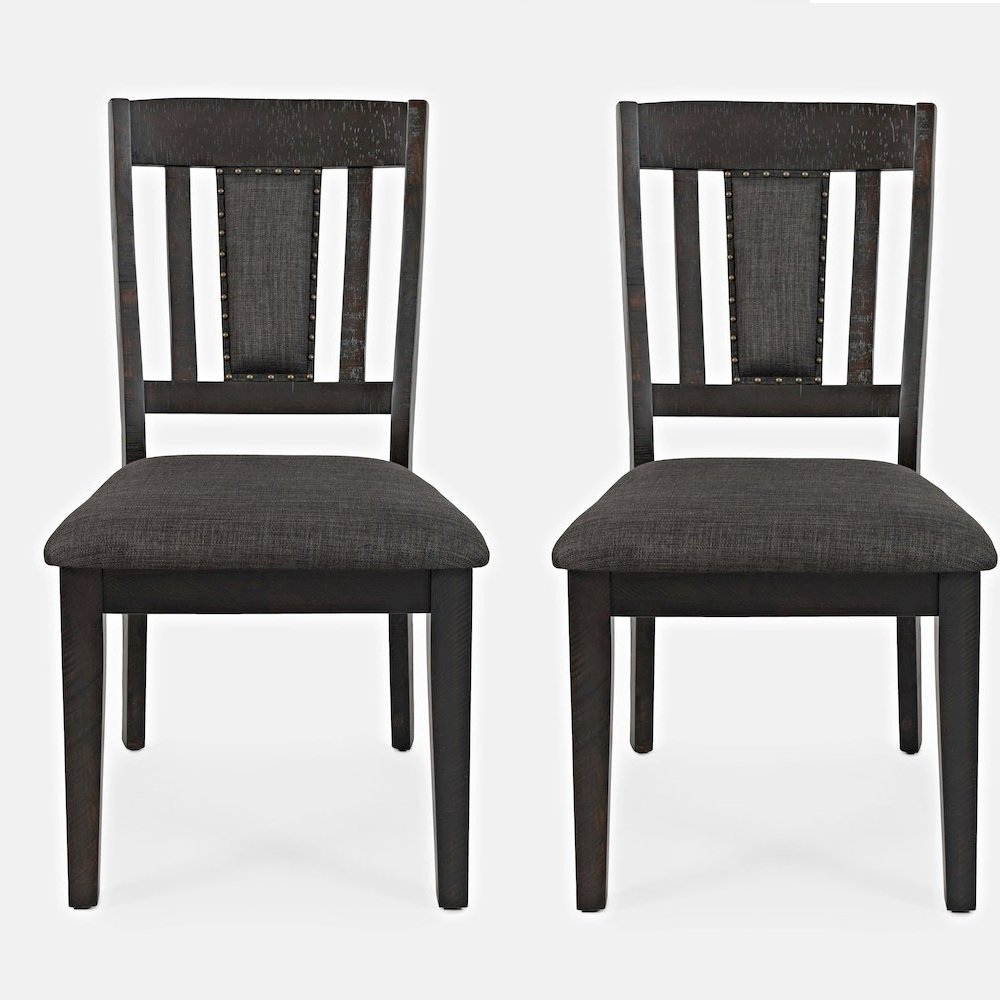 American Rustics Upholstered Slatback Dining Chair with Nailhead Trim (Set of 2). Picture 1