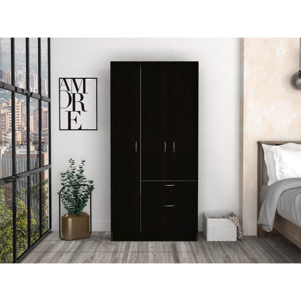 Primavera Armoire Black / White MDF. Picture 3