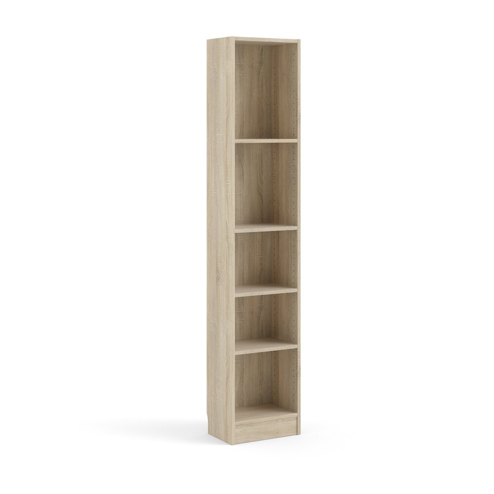 Element Tall Narrow 5-Shelf Office Bookcase, Oak Structure. Picture 1