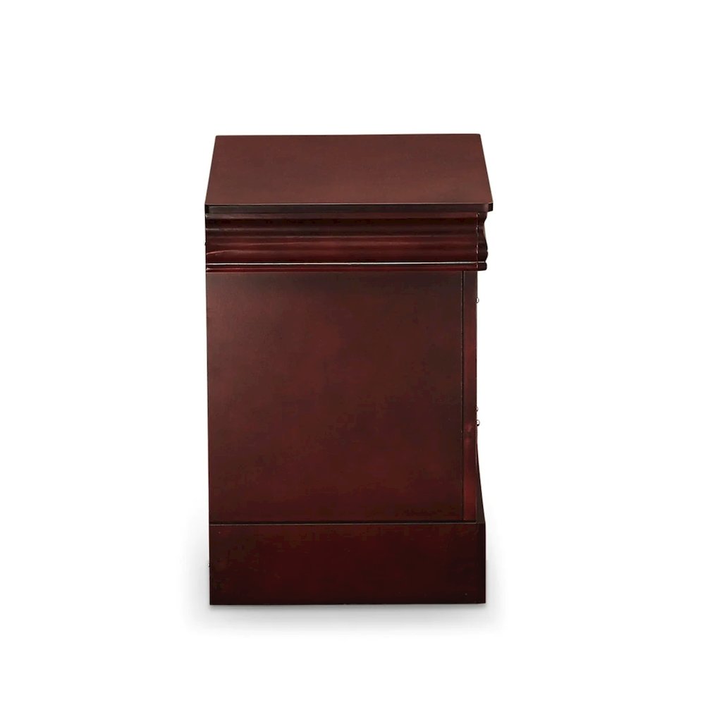 East West Furniture 1-Piece mid century Wooden Night Stand with 2 Wood Drawers for Bedroom – Walnut Finish. Picture 5
