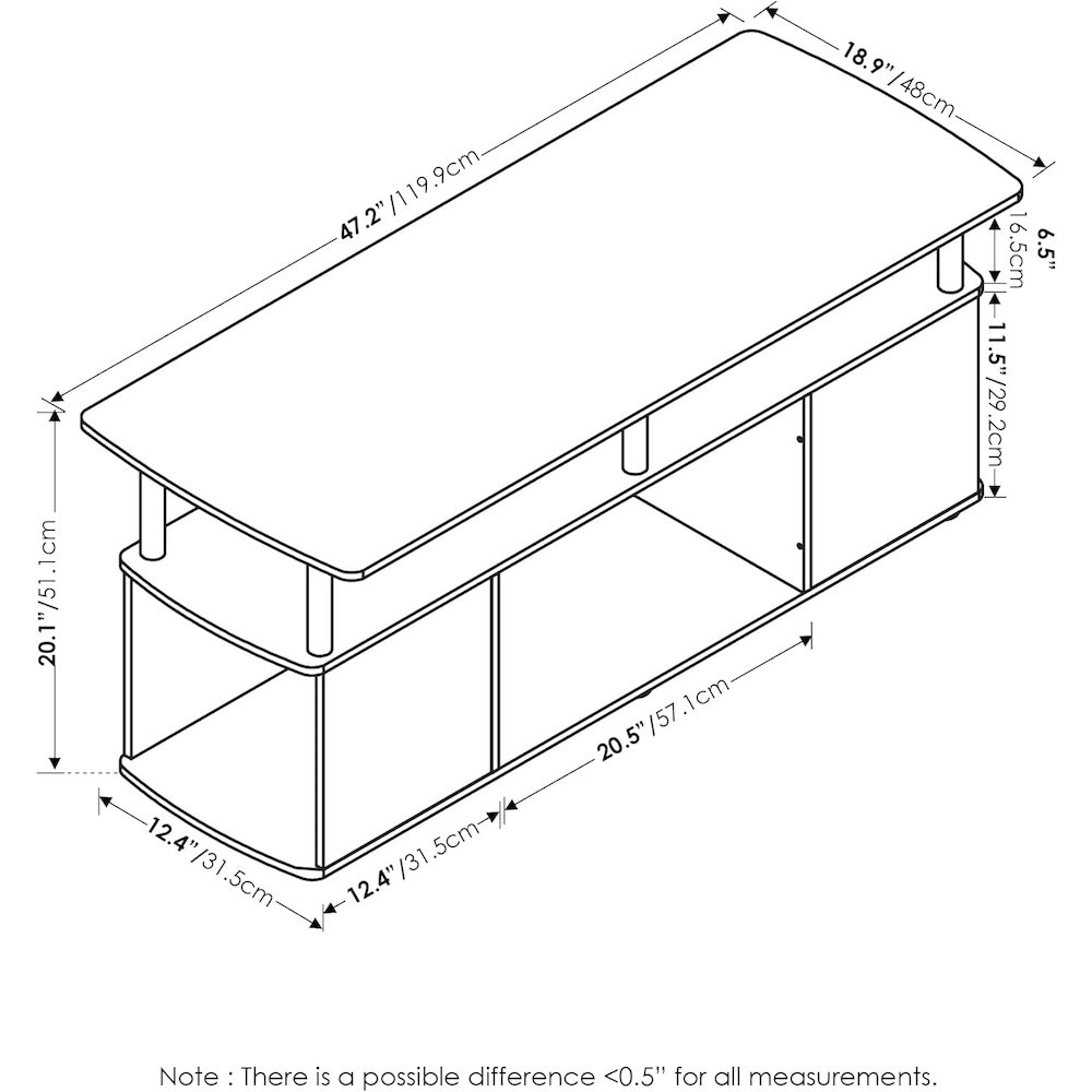 JAYA Utility Design Coffee Table, White Oak, Stainless Steel Tubes. Picture 7