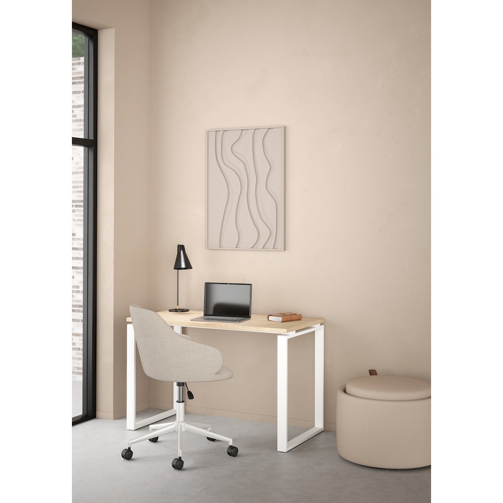 Sign Home Office Writing Office Desk, Jackson Hickory/White. Picture 2