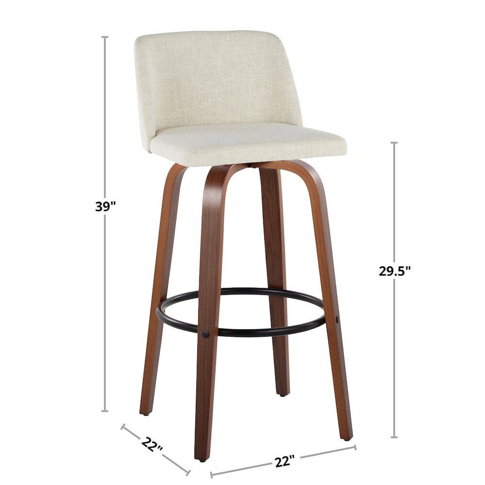 Toriano 30" Fixed-Height Barstool - Set of 2. Picture 8