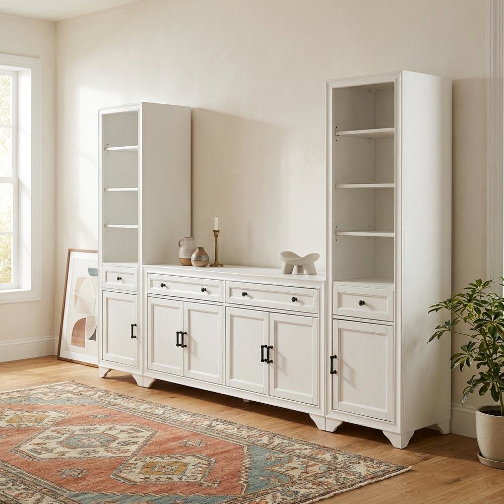 Contemporary 3-Piece Entertainment Center with Sideboard and Bookcases. Picture 2
