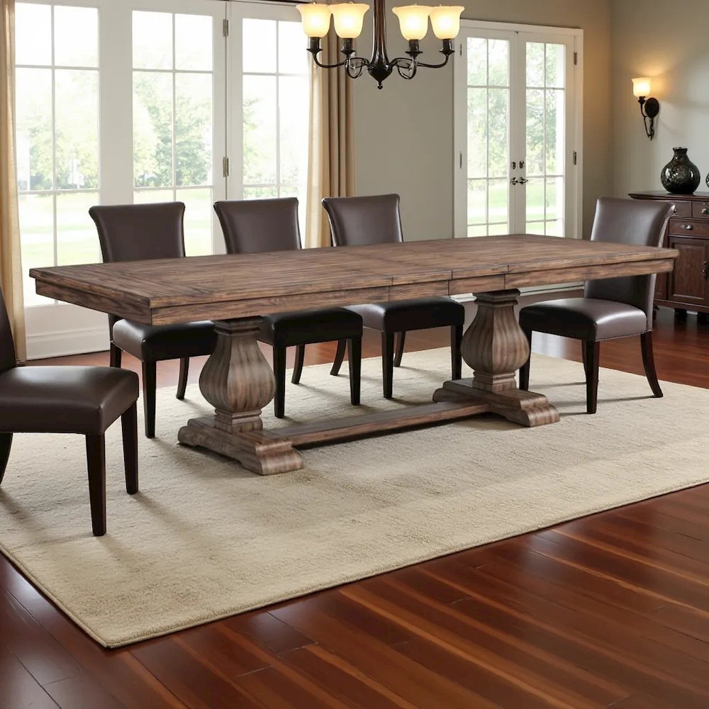 Standard Height Dining Table in Brown for Kitchen Nook and Breakfast Areas. Picture 8