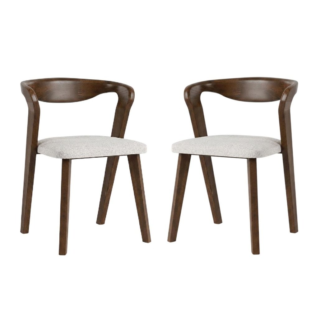 Rich Walnut Dining Chairs with Solid Wood Construction in Set of 2. Picture 1