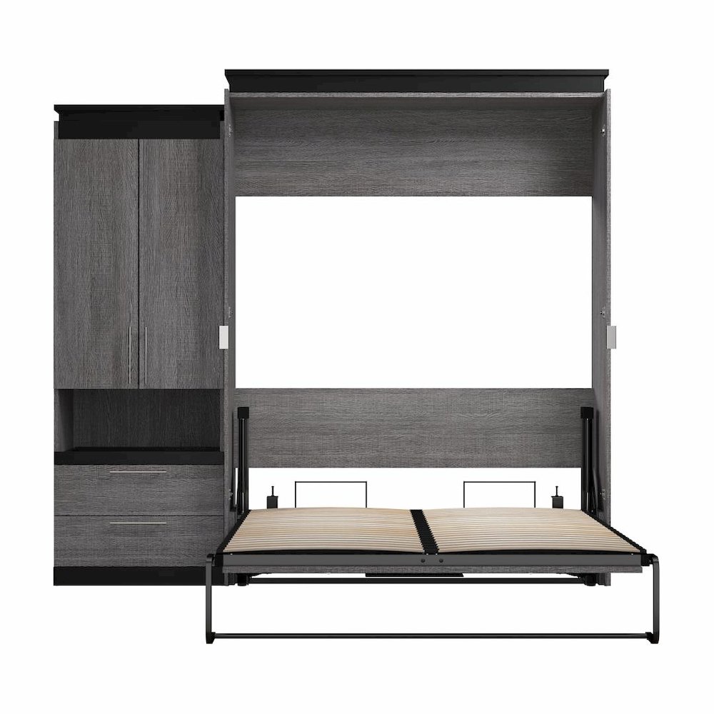 Orion Queen Murphy Bed with Storage Cabinet and Pull-Out Shelf (97W). Picture 4