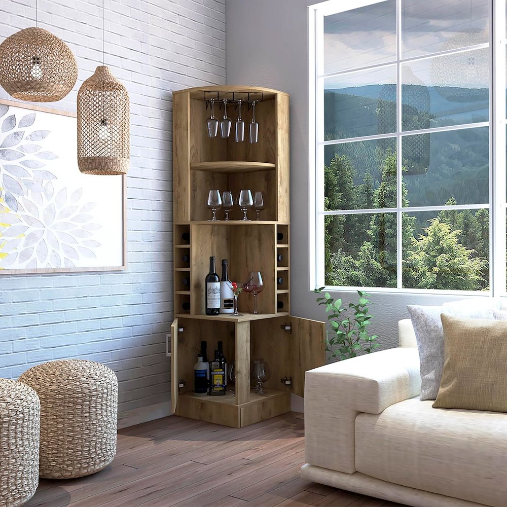 Syrah Bar Cabinet Macadamia MDF. Picture 5