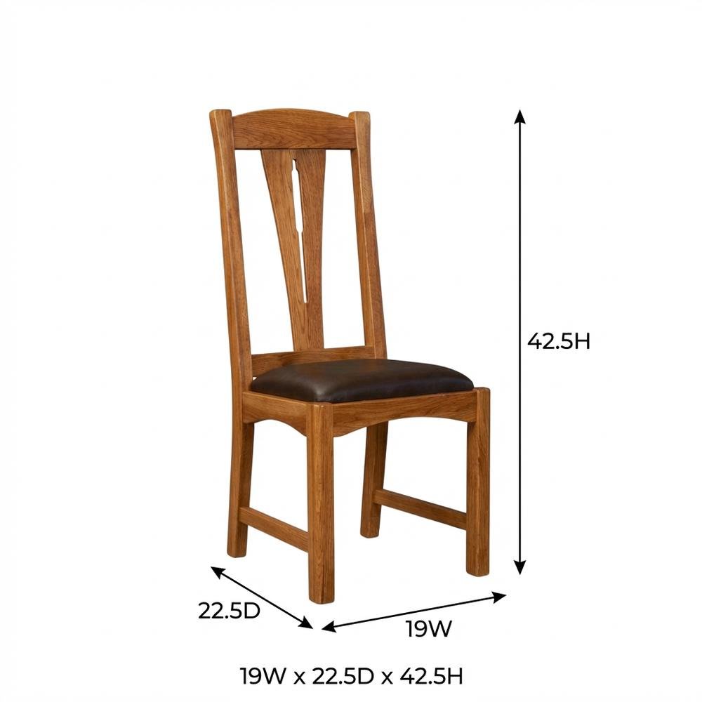 Set of 2 distressed amber wood side chairs with top grain leather seats. Picture 9