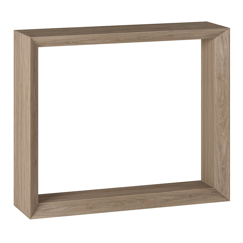 Osmond 36" Wide Rectangular Console Table in Antiqued Gray Oak. Picture 1