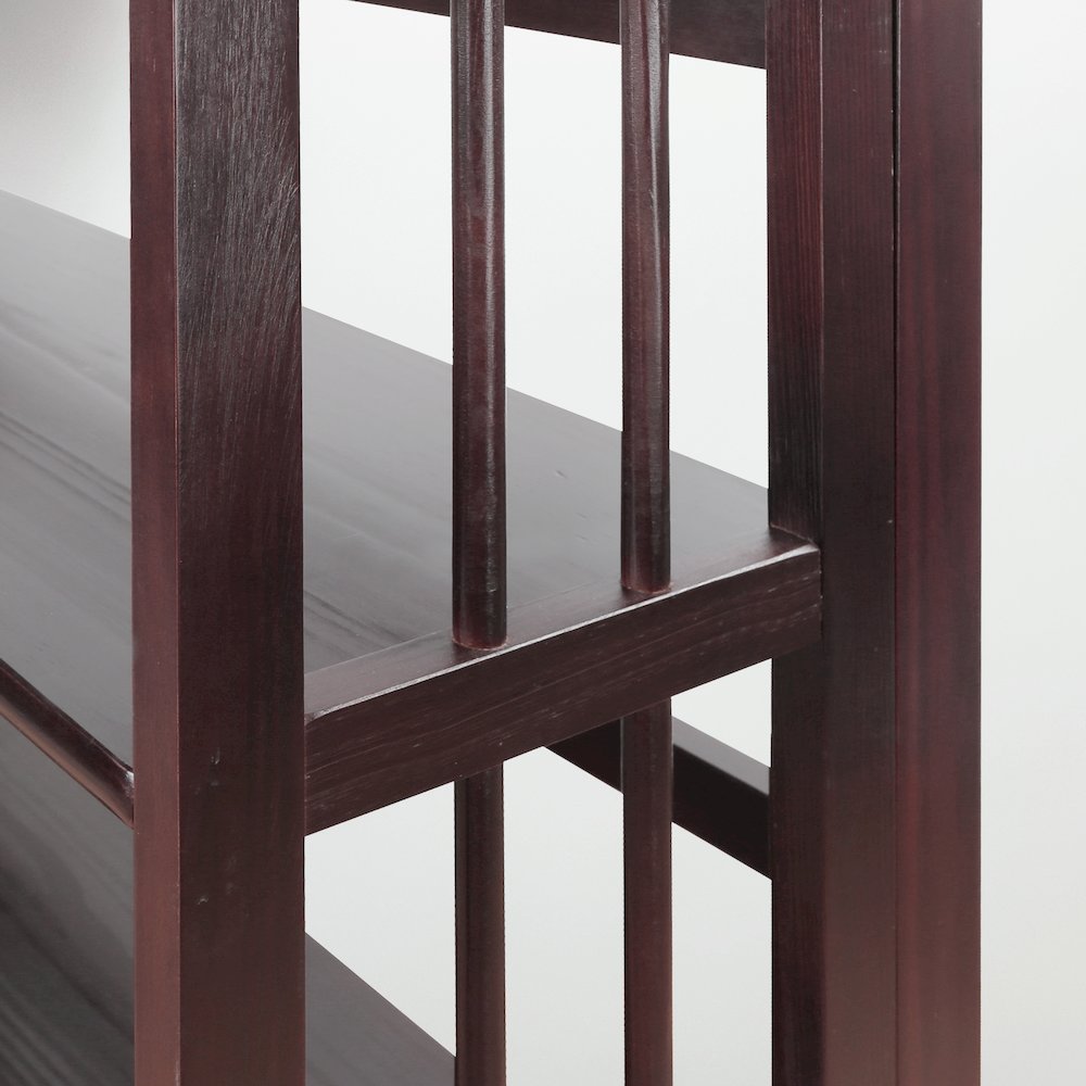 3-Shelf Folding Stackable Bookcase 27.5" Wide-Espresso. Picture 8