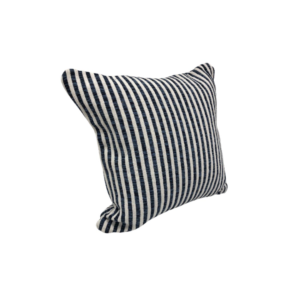 Ox Bay Blue/White Stripe All-Natural Cotton Pillow Cover. Picture 4