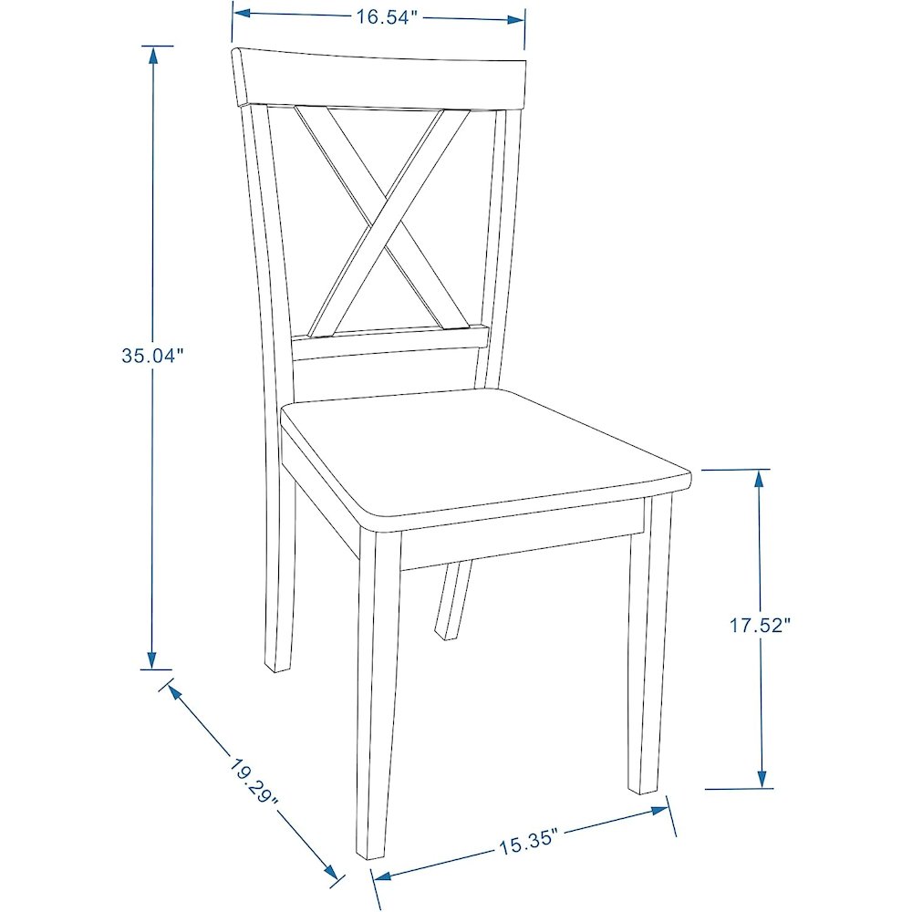 X-Back Dining Chairs (2) White Natural. Picture 3