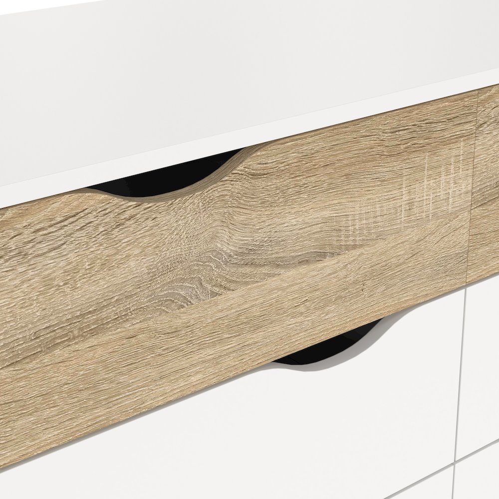 Diana 8 Drawer Double Dresser, White/Oak Structure. Picture 8